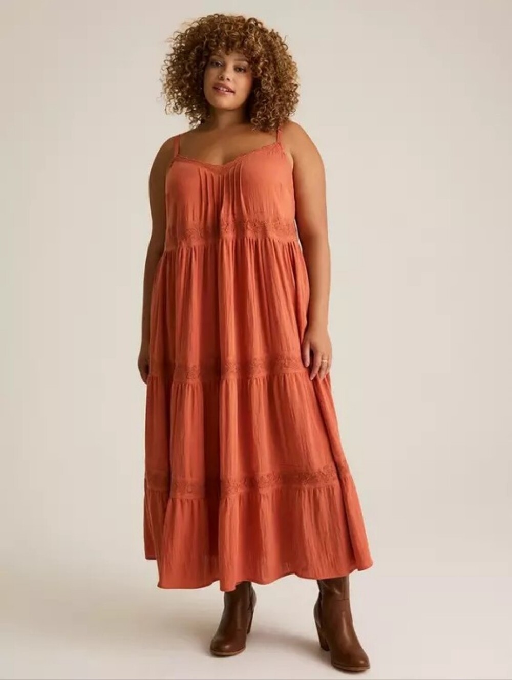 Torrid Festi Pleated Tiered Maxi Dress Women's Plus Size 0X Nwt